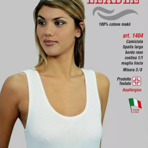 3 MAGLIE CANOTTA SPALLA LARGA LEABLE ART 1404 IN JERSEY PURO COTONE MAKO’ LISCIO