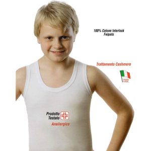 3 PEZZI CANOTTE BIMBO LEABLE ART. 210 IN CALDO COTONE INTERLOCK FELPATO