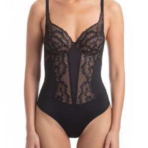 BODY CONTENITIVO LEPEL ART. 704 PIZZO CON FERRETTO IN MICROFIBRA