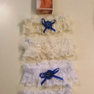 GIARRETTIERA IN PIZZO DONNA LEILIEVE ART. 587 CON FIOCCHETTO IN RASO E PERLINE