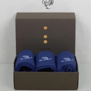 BoxLux 3 Paia di Calze in Puro Filo si Scozia LUNGHE con IL TUO RICAMO (inviaci il Jpeg) Box Regalo Incluso