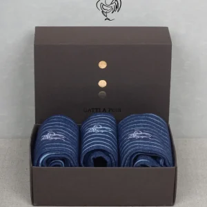 BoxLux 3 Paia di Calze a Fantasia LUNGA con IL TUO RICAMO (inviaci il Jpeg) Box Regalo Incluso