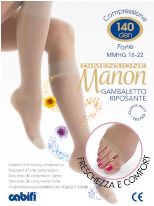 GAMBALETTO RIPOSANTE CABIFI MANON 140 DENARI CALZE ELASTICHE PUNTA APERTA - immagine 2