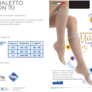 GAMBALETTO RIPOSANTE CABIFI MANON 70 DENARI CALZE ELASTICHE COMPRESSIONE MEDIA