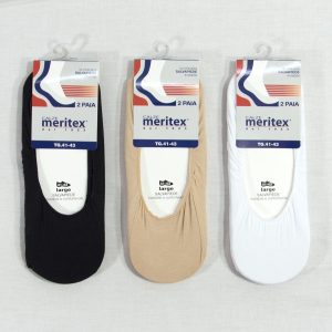 12 PAIA SALVAPIEDE SANETTA PEDALINO COTONE MERITEX UOMO DONNA BIANCO-CARNE-NERO