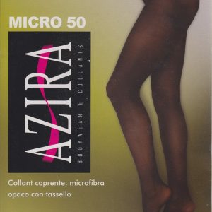 6 COLLANT AZIRA MICROFIBRA 50 DEN COPRENTE OPACO CON TASSELLO TAGLIE 1/2-3-4-XL