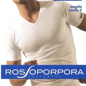 3 MAGLIE UOMO ROSSOPORPORA SCOLLO A V ART. MU002 IN COTONE BIELASTICO