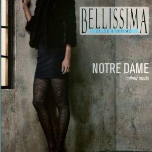 COLLANT DONNA BELLISSIMA MODA NOTRE DAME FANTASIA TAGLIA 3 COLORE NERO