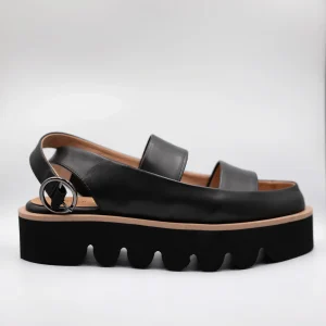 All Black - Sandali con platform e cinturino