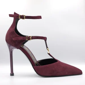 Albano - Dècolletè in camoscio con cinturini