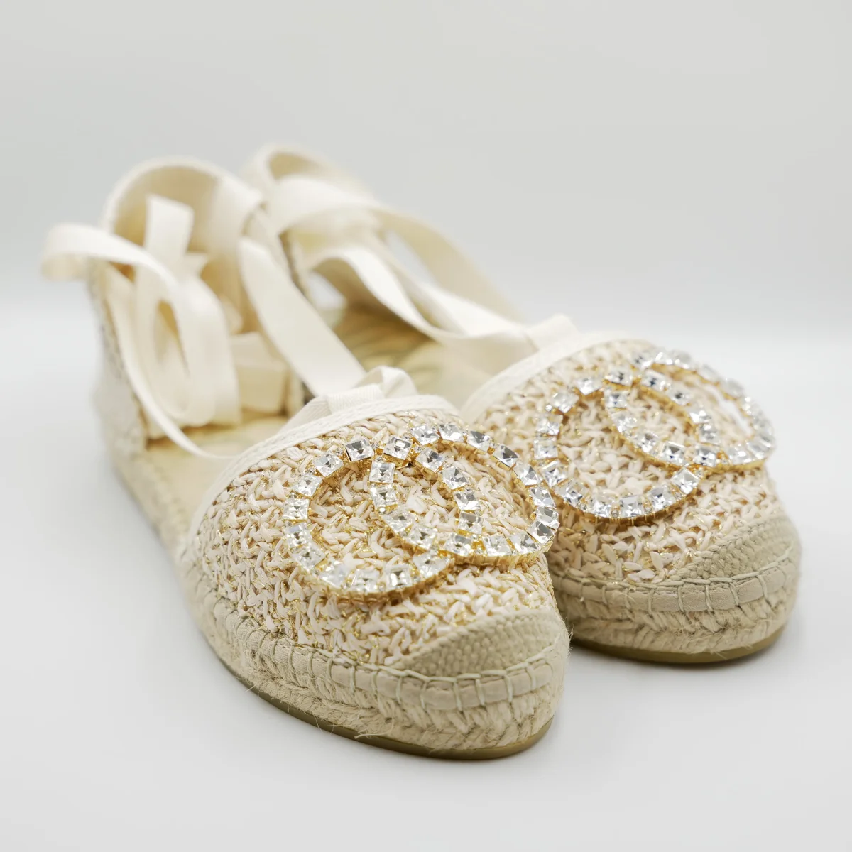 Vidorreta - Espadrilles in pelle e rafia con accessorio e lacci - immagine 3
