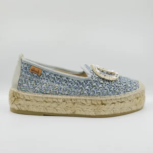Vidorreta - Espadrilles in pelle e rafia con accessorio