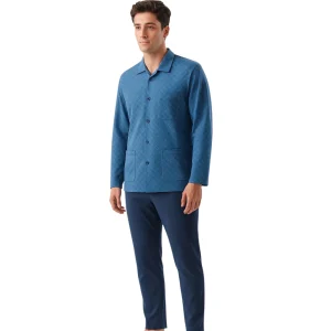 Pigiama Aperto con Colletto in Interlock di Caldo Cotone U541N7 – Ragno