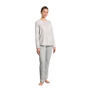 Pigiama Floreale a Serafino in Cotton Eco Pile DO56N1 – Ragno