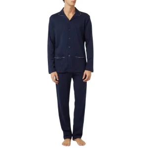 Pigiama Lungo Aperto con Collo in Cotone Invernale Tinta Unita VPRT92398 – Perofil