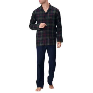 Pigiama Lungo Aperto con Collo in Flanella Fantasia Scozzese VPRT92985 – Perofil