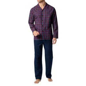 Pigiama Lungo Aperto con Collo in Flanella con Fantasia Quadro VPRT93212 – Perofil