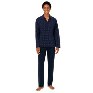 Pigiama Lungo Aperto con Collo in Interlock di Cotone U686N7 – Ragno