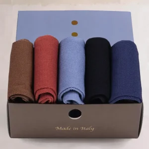 Box da N.5 Calze Lunghe a lavorazione Piquet in Puro Filo di Scozia con Iniziali o Senza!