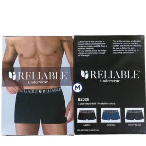 6 Boxer uomo Reliable art. B2026 in cotone elasticizzato bielastico