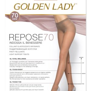 5 PAIA COLLANT GOLDEN LADY REPOSE 70 DENARI ELASTICIZZATO RIPOSANTE DEFATICANTE