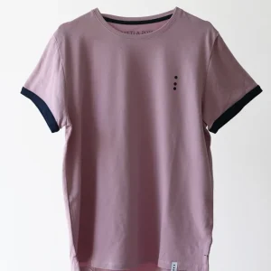 T-Shirt in Puro Cotone Lavorazione Piquet Pink&Blu Notte con Iniziali o Senza!