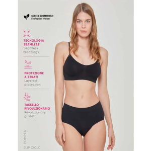 SLIP DONNA POMPEA CICLO SEAMLESS ASSORBENTE PER IL CICLO MESTRUALE ANTIBATTERICO