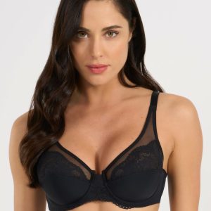 REGGISENO SPIMAN ART. DELIA CON FERRETTO IN MICROFIBRA E PIZZO JACQUARDTRONIC