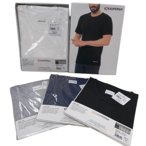 3 T-SHIRT UOMO MEZZA MANICA SUPERGA GIROCOLLO MM ART. 125 IN COTONE
