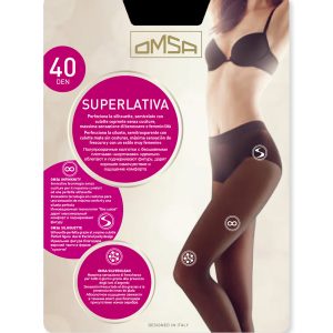 5 PAIA COLLANT OMSA SUPERLATIVA 40 DEN SENZA CUCITURE MASSIMO COMFORT 2-3-4-5