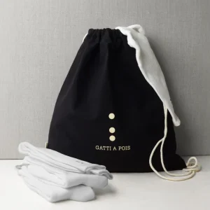 N.3 Calze Sportive Total White con Sacca in Cotone Bio in OMAGGIO con Iniziali o Senza!