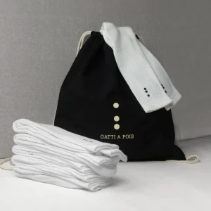 N.5 Calze Sportive Total White con Sacca in CotoneBio in OMAGGIO con Iniziali o Senza!