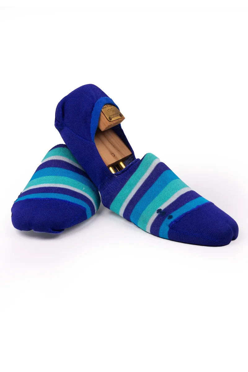 Salvapiedi DONNA Righe Sfumature di Blu con Iniziali o Senza! - immagine 5