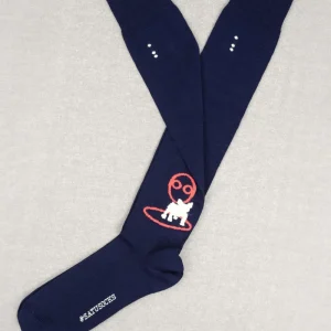 Satusocks BluNotte&ArancioFluo in Puro Filo di Scozia con Iniziali o Senza!