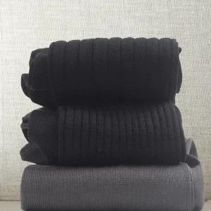 Box da N.3 Calze Mezzagamba in Filo di Scozia Sfumature di Grigio in 3 Lavorazioni diverse con Iniziali o Senza!