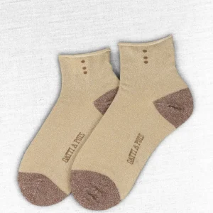Calzini Donna in Cotone e Lamè Ecologico Beige&Brown Shine con Iniziali o Senza!