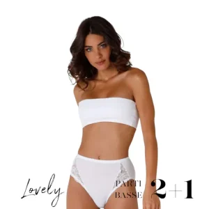 Slip Midi Lovely Charme in Cotone Elasticizzato con Pizzo 10035 – Lovable (3 Paia)