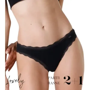 Slip Mini Lovely in Cotone Elasticizzato e Pizzo L0CVZ – Lovable