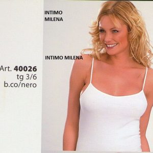 CANOTTA DONNA SPALLA STRETTA A TOP IN CALDO COTONE TAGLIA 3-4-5-6 COLORE BIANCO