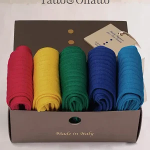 BoxLux da N.5 Calze Lunghe Colori Vivaci Filo di Scozia con Fragranza Floreale con Iniziali o Senza!