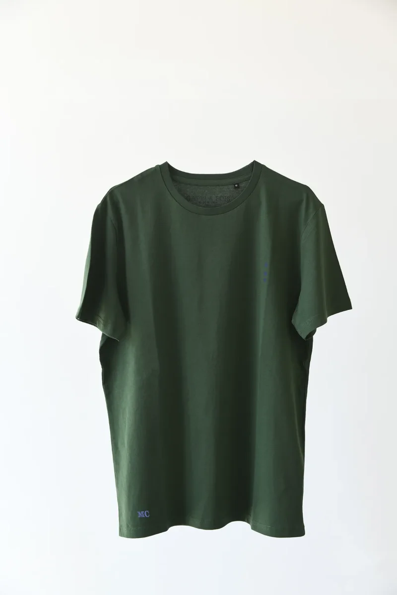 T-Shirt Made in Italy color Verde Loden Manica Corta con Iniziali o Senza! - immagine 6