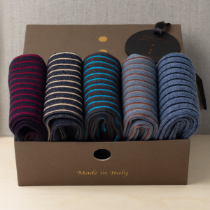 Box Lux da N.5 Calze Lunghe Vanisè in Cotone con Fragranza Ambrata con Iniziali o Senza!