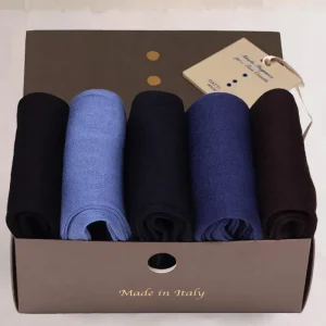 LuxBox da N.5 Calze LISCE Filo di Scozia con Fragranza Floreale con Iniziali o Senza!