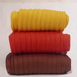 Box da N.3 Calze Lunghe in Filo di Scozia Tonalità Calda a Costine con Iniziali o Senza!