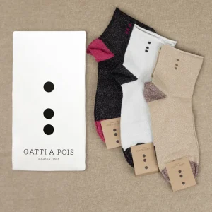 Box da N.3 Calze in Cotone e Lamè Ecologico da Donna con iniziali o Senza!