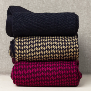 Box da N.3 Calze Donna LUNGHE Pied de Poule Classico dai Filati Misti con o Senza Iniziali!