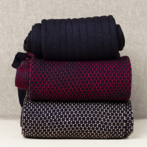 Box da N.3 Calze Donna LUNGHE Grana Blu Notte&Bordeaux Filati Misti con o Senza Iniziali!