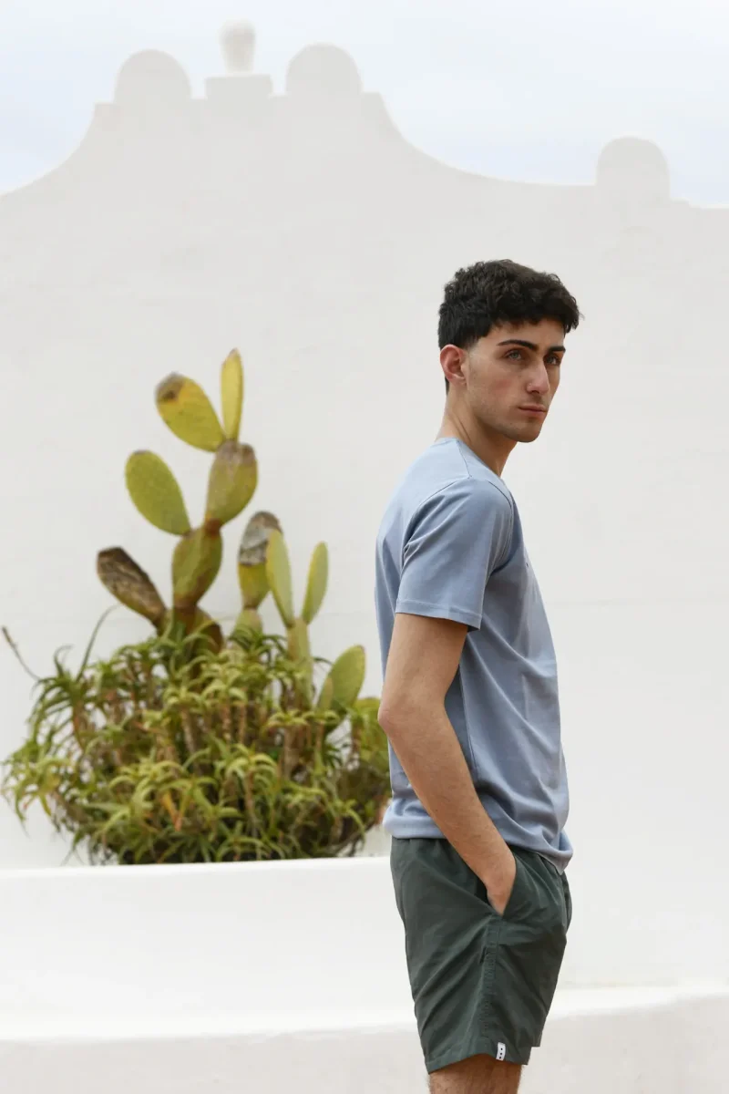 T-Shirt Made in Italy color Azzurra a Manica Corta con Iniziali o Senza! - immagine 5