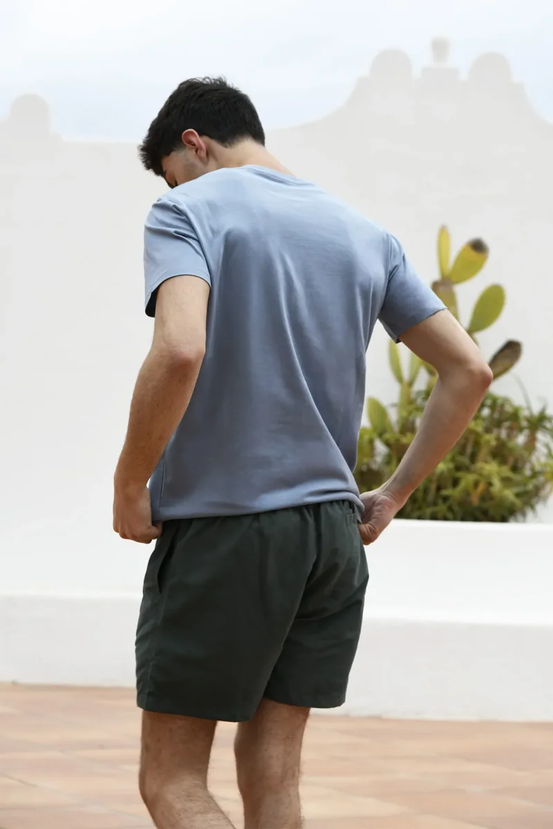 T-Shirt Made in Italy color Azzurra a Manica Corta con Iniziali o Senza! - immagine 3