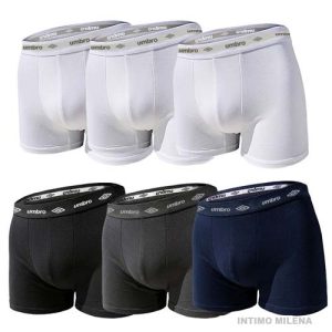 6 BOXER UOMO UMBRO ART.701 COTONE ELASTICIZZATO TG. 3-4-5-6-7 BIANCO-NERO-ASS.